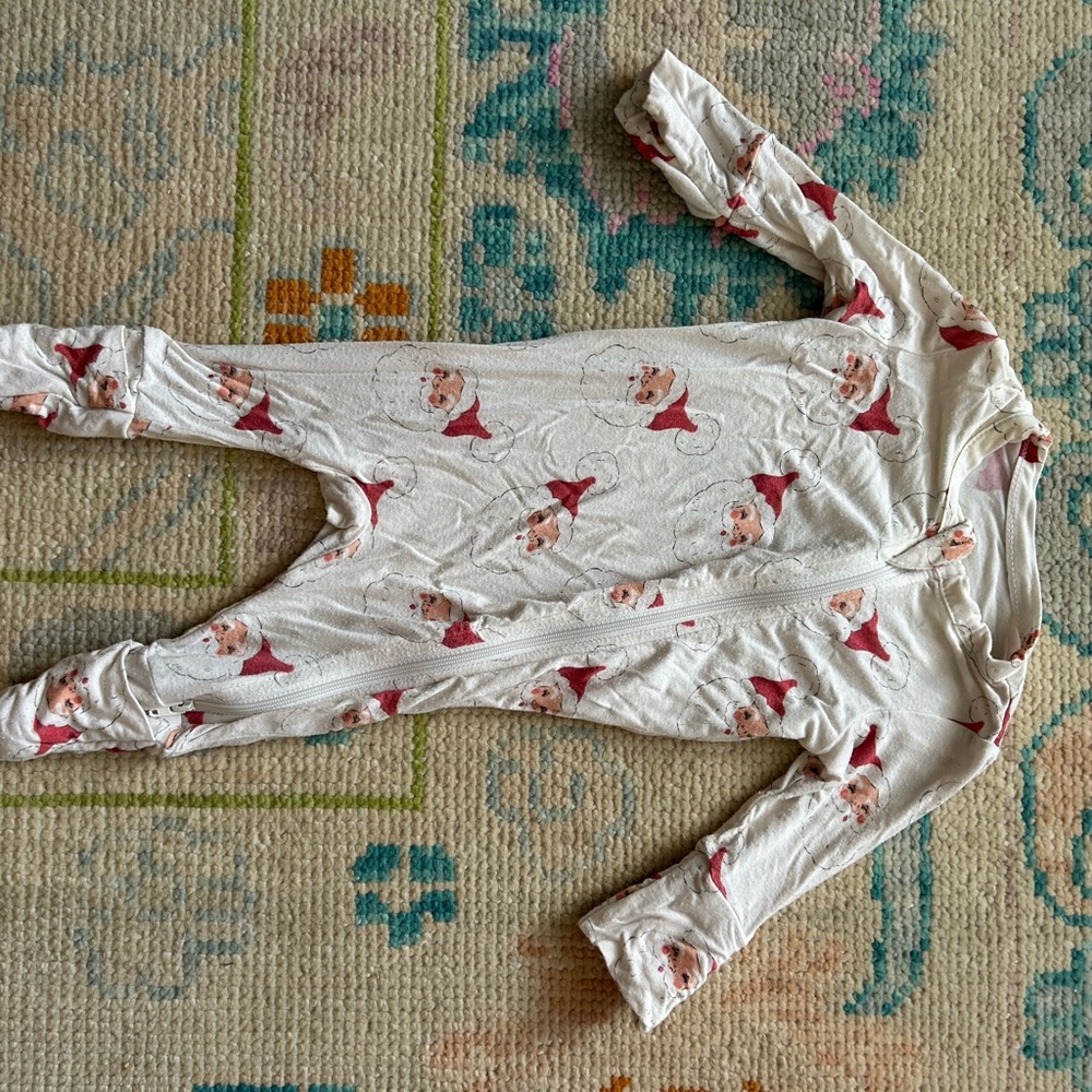Pink Chicken Santa Print Baby Onesie